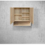 Byron Natural Oak Shaving Cabinet With Undershelf 750